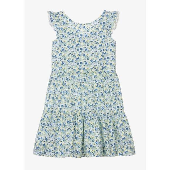 Polo Ralph Lauren Blue Floral Dress Girls Sz. 7 - Picture 1 of 6